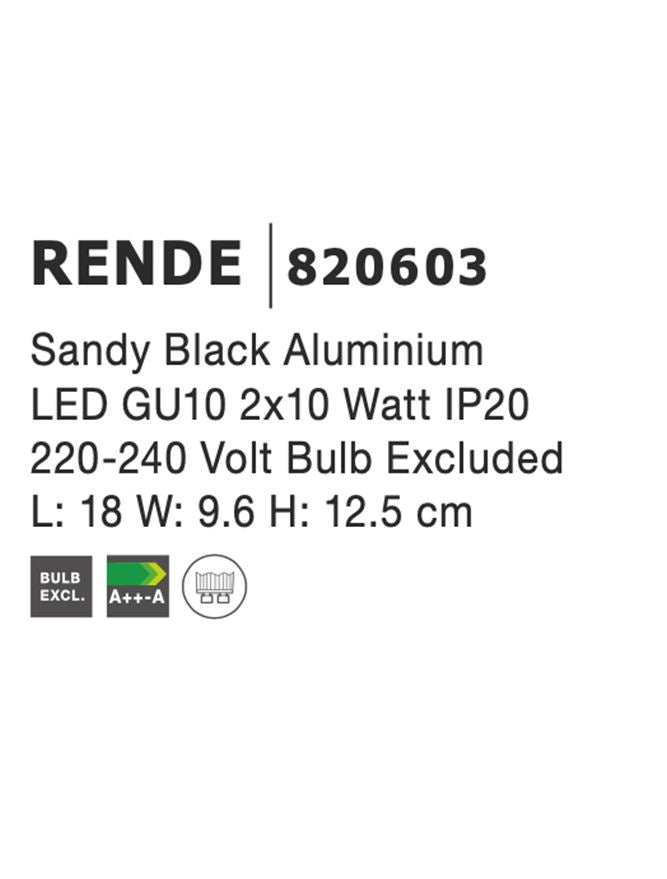 Техническо осветление RENDE MR16 13W Пясъчно черен алуминий
