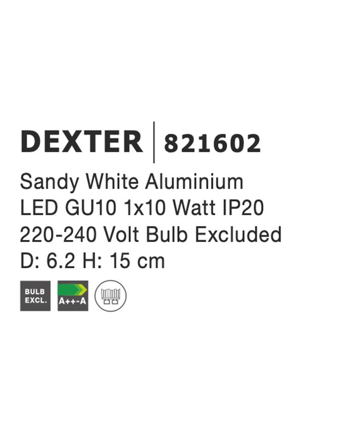 Висящо осветително тяло (пендел) DEXTER 10W GU10 Пясъчно бял алуминий