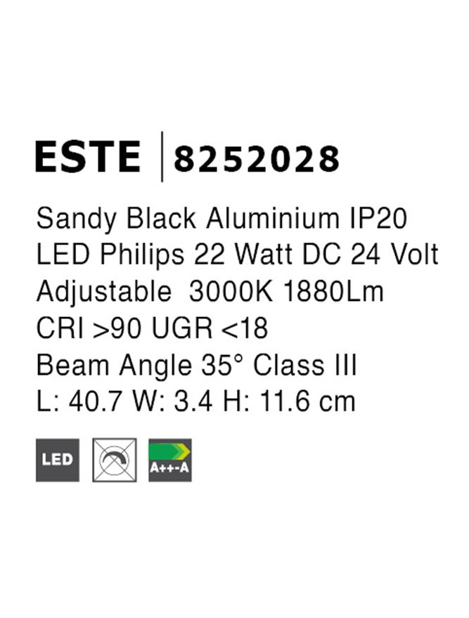 Техническо осветление BUXTON LED лента 22W 3000K Пясъчно черен L40.7 H11.7см