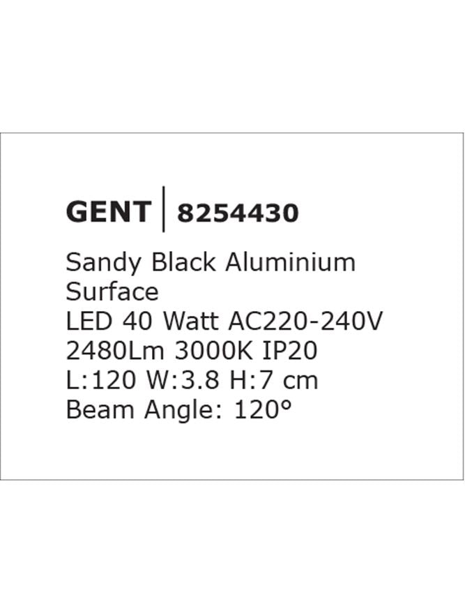 Техническо осветление GENT 40W 3000K Черен LED линеен