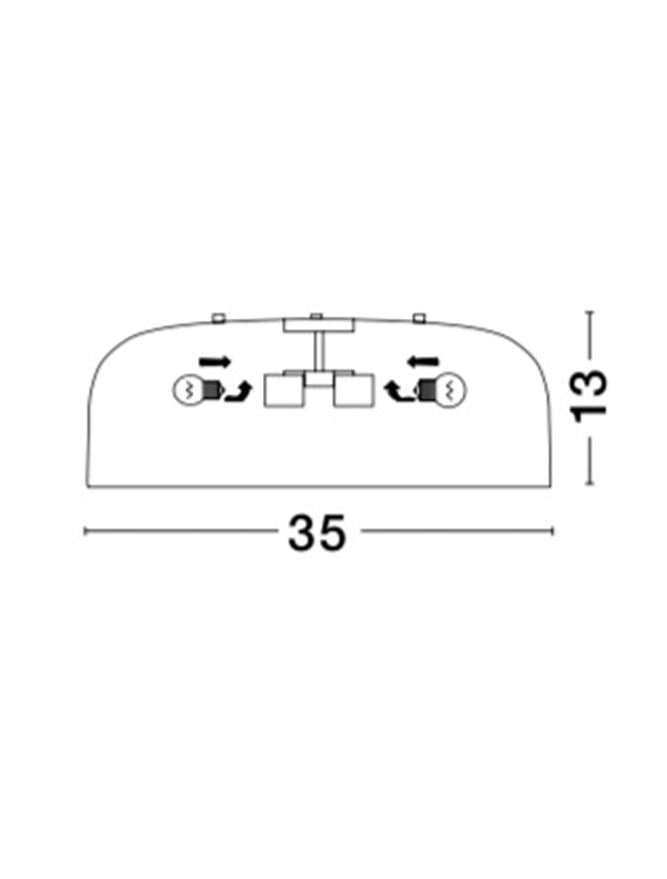 Висящо осветително тяло (пендел) PERLETO 2x12W Матово бял и матово бял без крушка