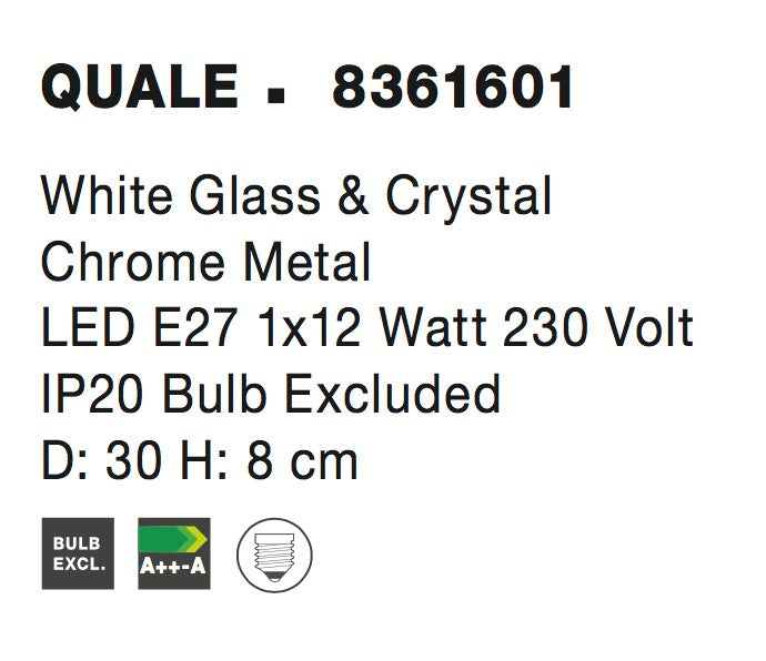 Пендел ERA 1x12W E27 Хром Метал и Бяло Стъкло