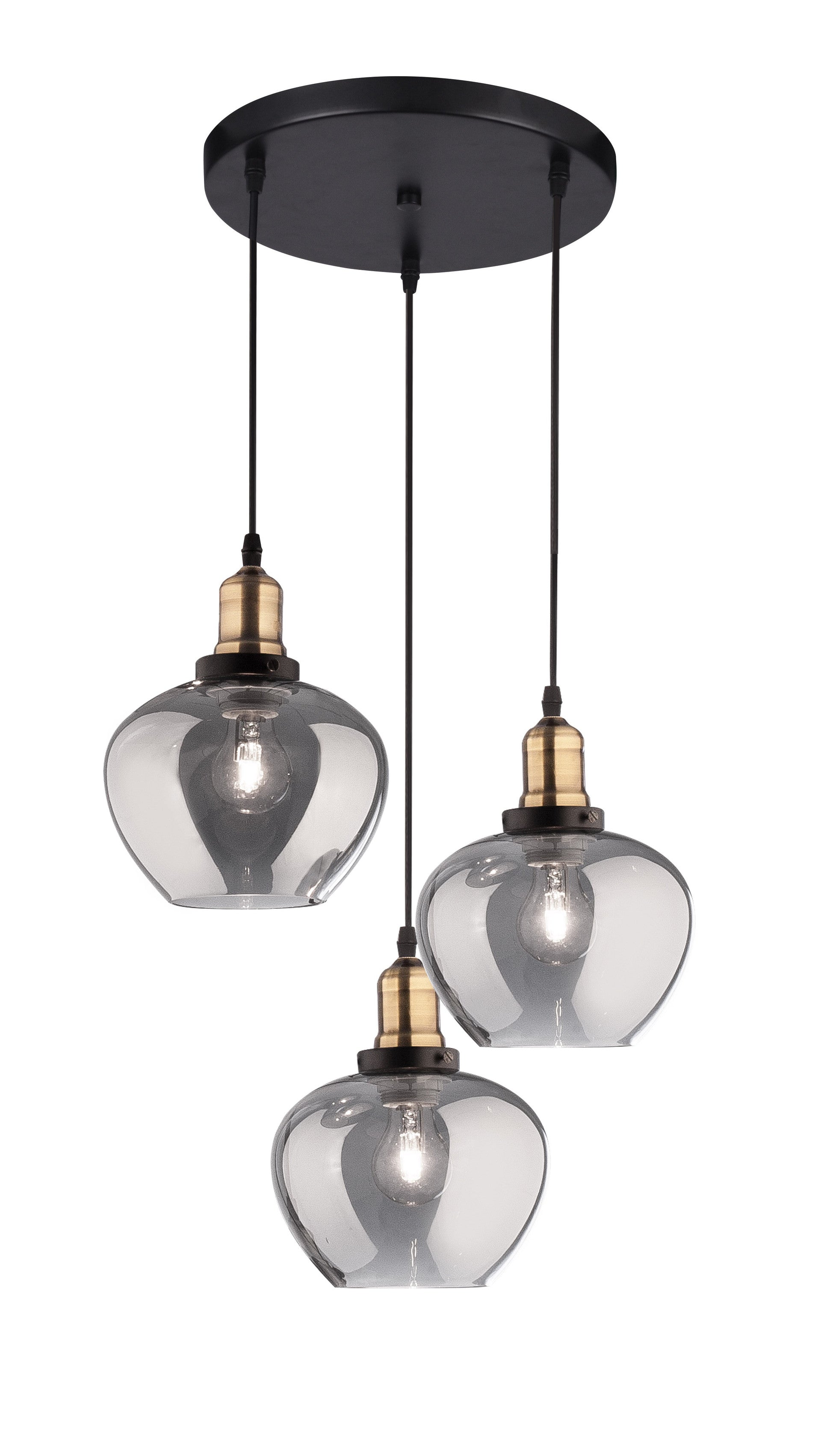 Висящо осветително тяло (пендел) CEDRO 36W LED E27 Бронз/черен, опушено стъкло ⌀35