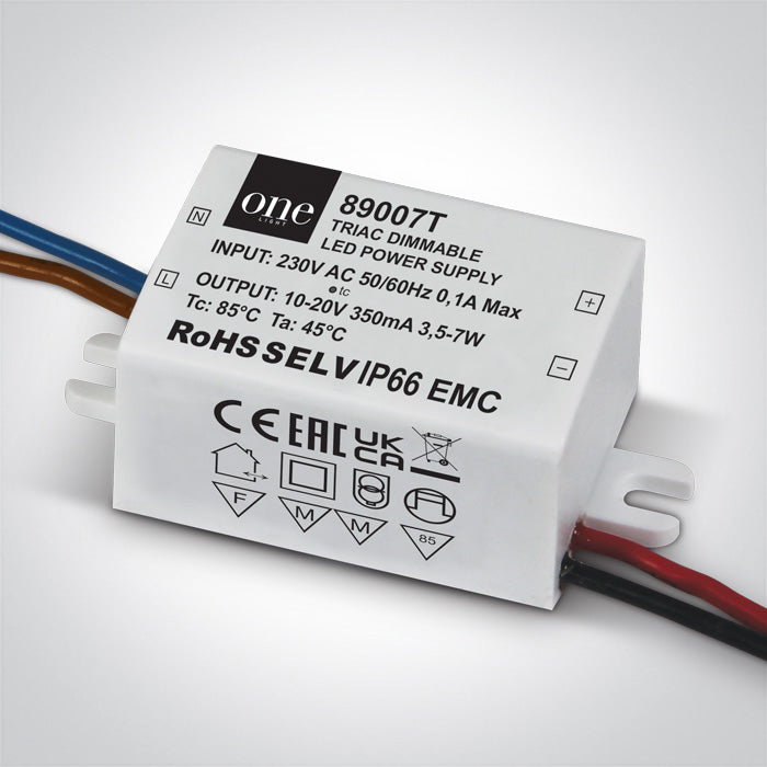 Захранващ драйвер 350mA 3,5-7W IP20 230V С димиране