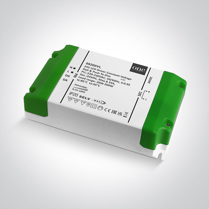 DALI & PUSH TO С димиране С димиране Захранващ драйвер 24V DC 20-200W 230V