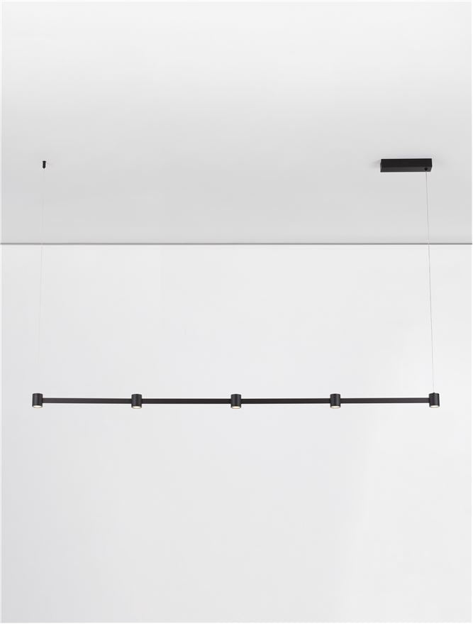 Висящо осветително тяло (пендел) PUIZE LED 30W 220-240V Пясъчно черен алуминий L156 W6 H140см