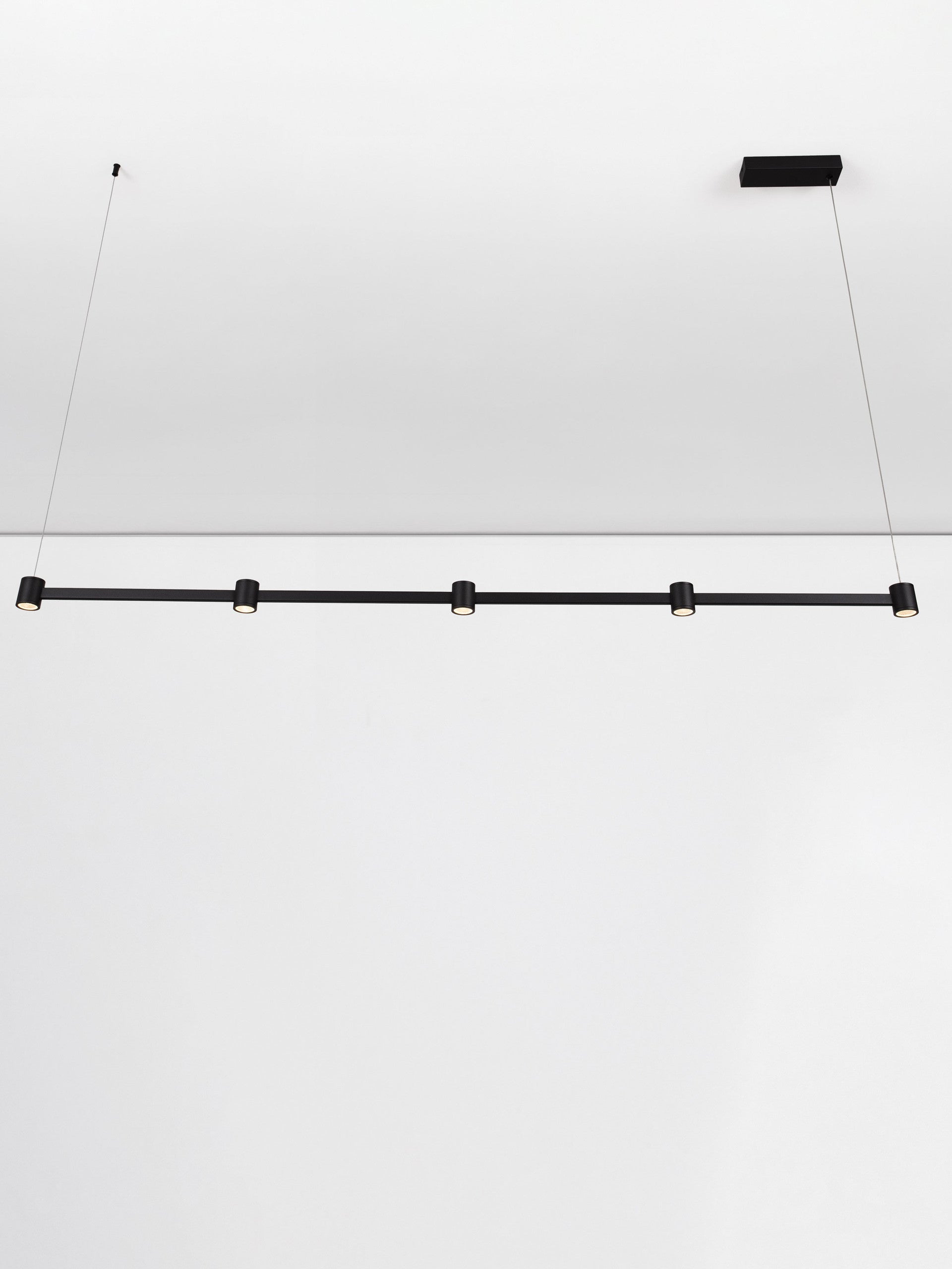 Висящо осветително тяло (пендел) PUIZE LED 30W 220-240V Пясъчно черен алуминий L156 W6 H140см