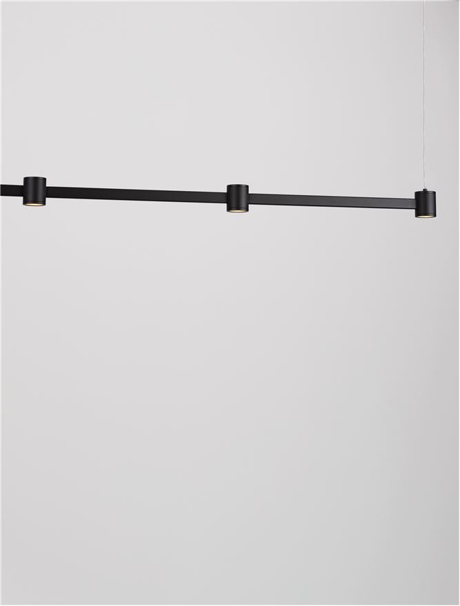 Висящо осветително тяло (пендел) PUIZE LED 30W 220-240V Пясъчно черен алуминий L156 W6 H140см