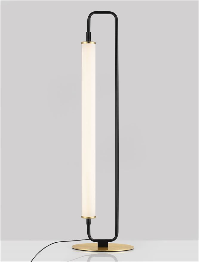 Висящо осветително тяло (пендел) WETRO LED 20W Матово черен и златист метал и акрил ⌀18 H68см