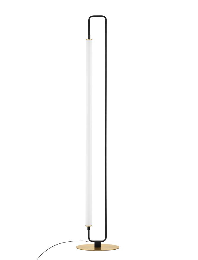 Висящо осветително тяло (пендел) WETRO LED 32W Матово черен и златист метал и акрил ⌀28 H150см