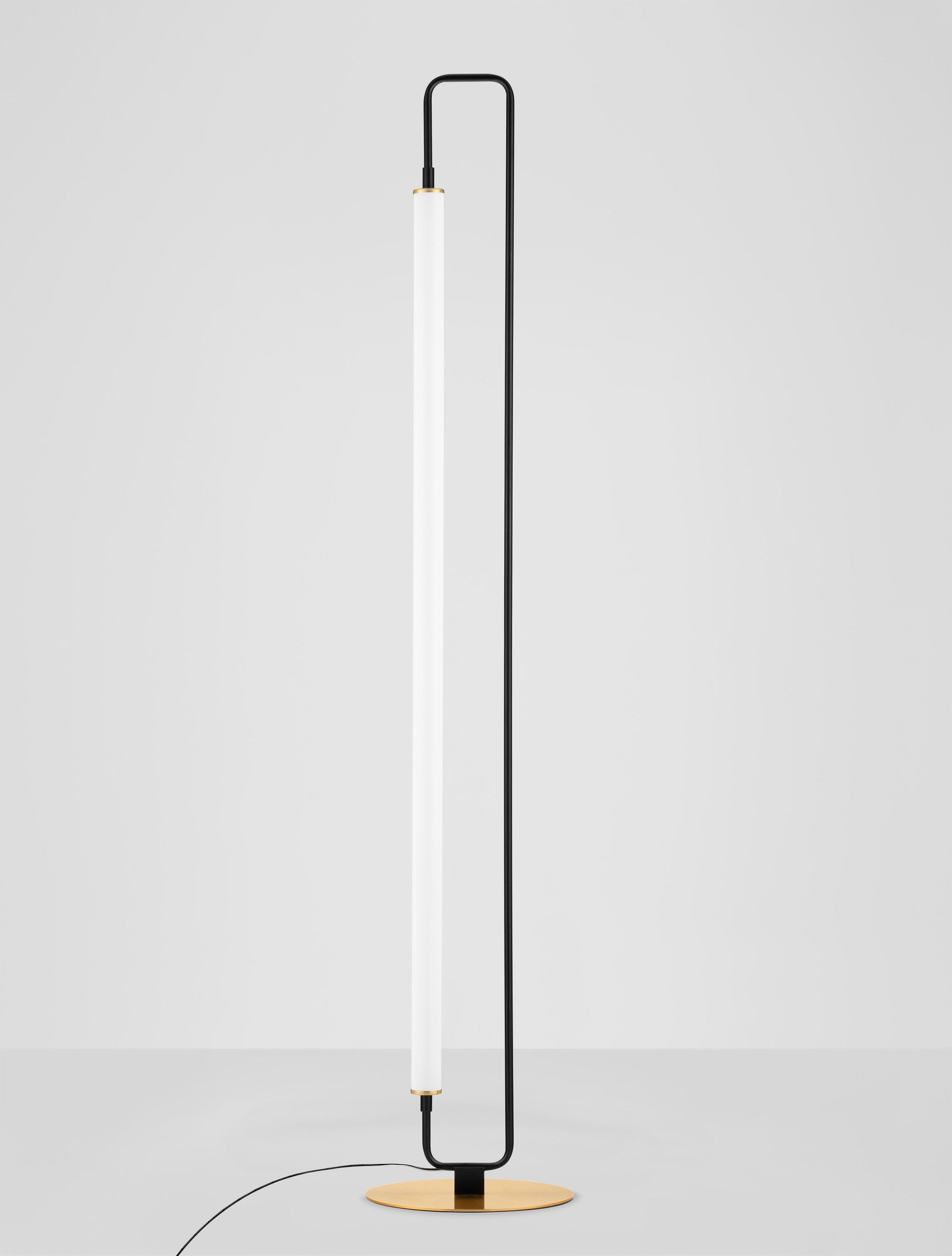 Висяща лампа WETRO LED 32W, мат черно и злато, метал и акрил, ⌀28 H150см