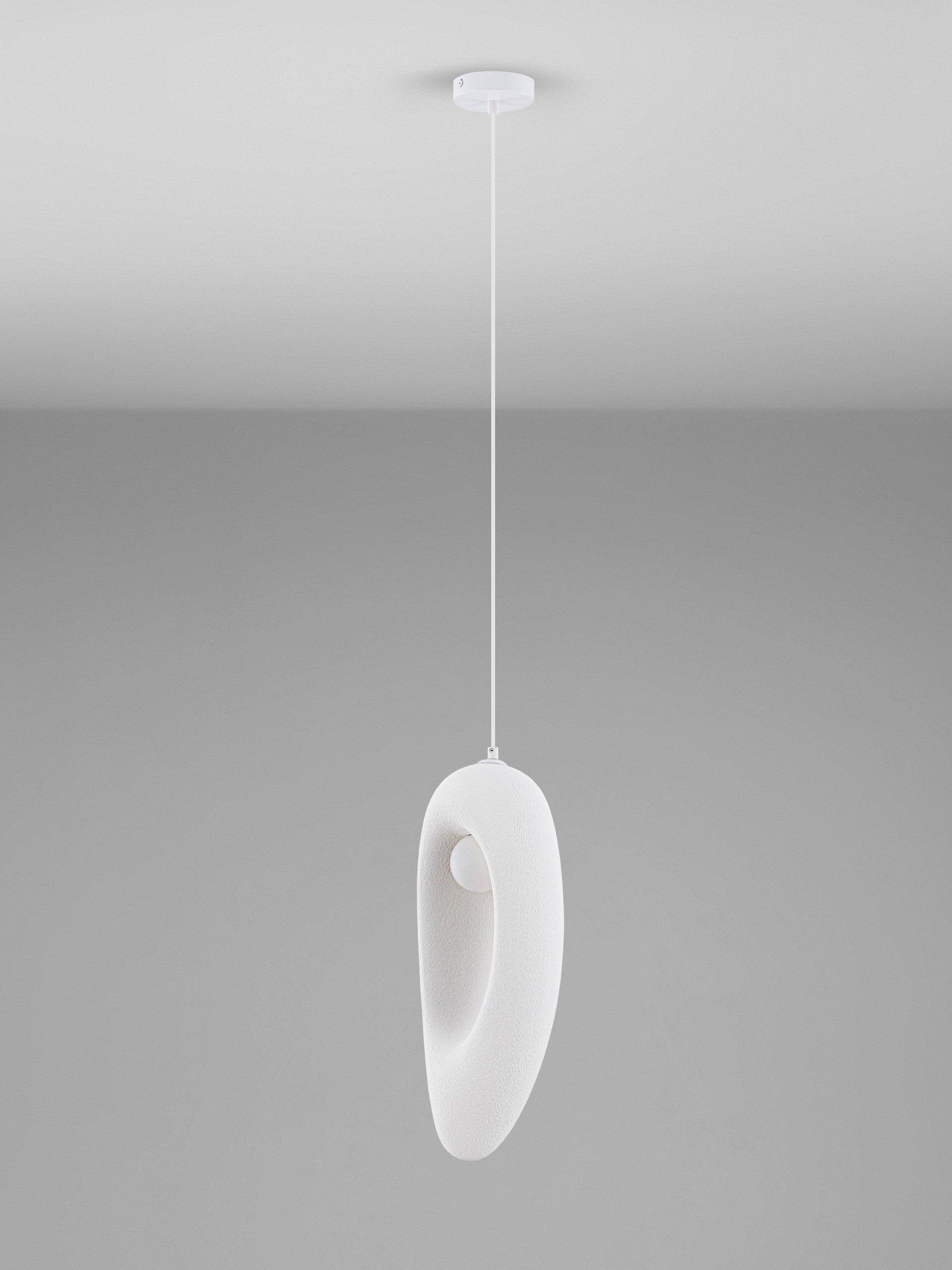 Висяща лампа TEMPUS 5W LED G9 Пясъчнобял полиуретан и смола Д18 Ш48 В250см