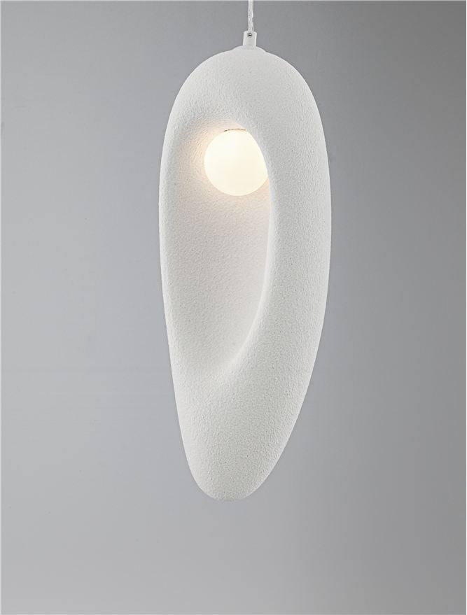 Висящо осветително тяло (пендел) TEMPUS 5W LED G9 Пясъчно бял полиуретан и смола L18 W48 H250см