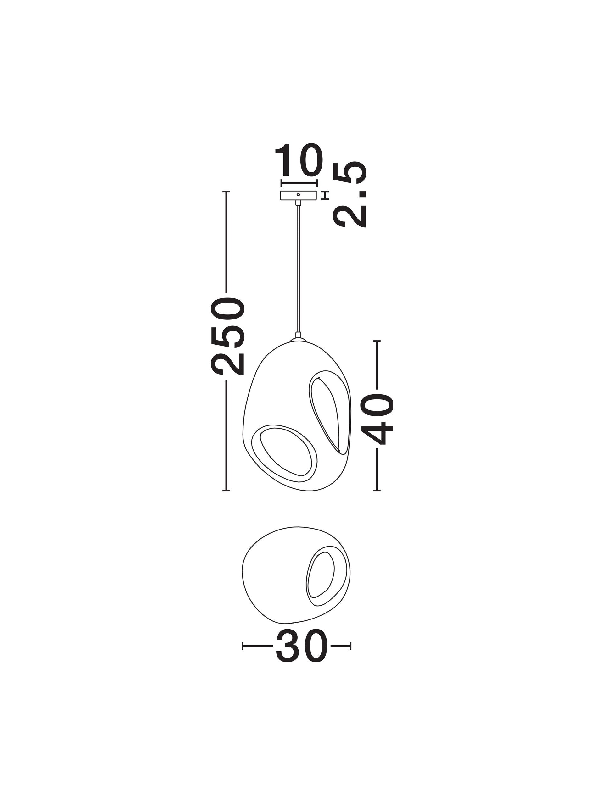 Висящо осветително тяло (пендел) TEMPUS 12W LED E27 Пясъчно бял полиуретан и смола L30 W40 H250см