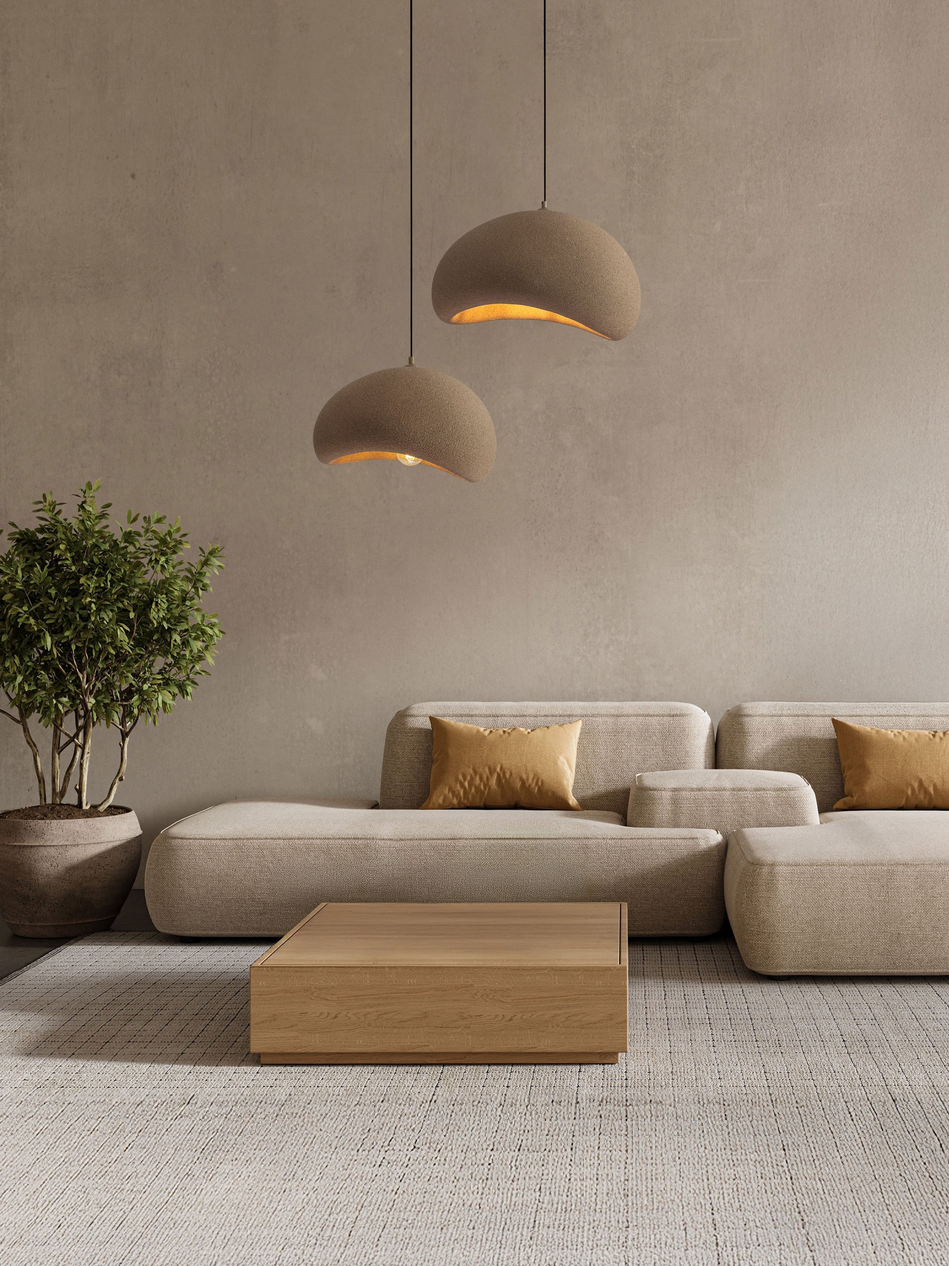 Висяща лампа AERE 12W LED E27 ръждивокафяв полиуретан и смола Д40 Ш32 В250см