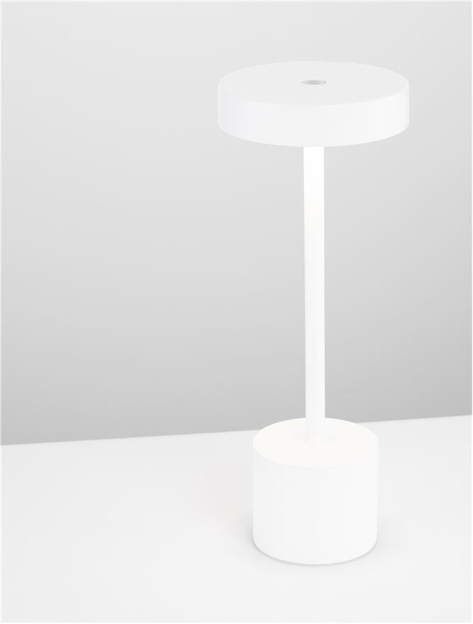 Външна настолна лампа FUMO 2W Пясъчно бял алуминий и акрил IP54