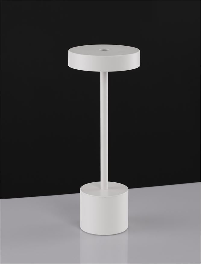 Външна настолна лампа FUMO 2W Пясъчно бял алуминий и акрил IP54