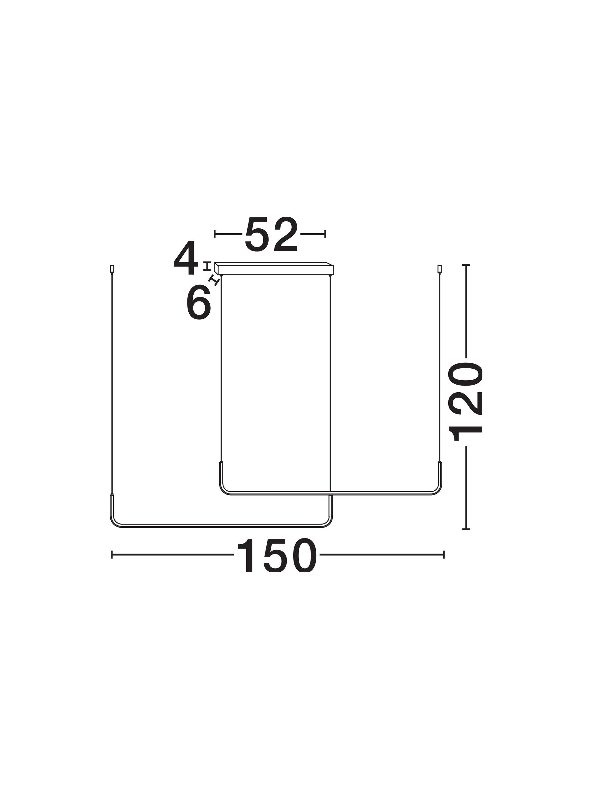 Висящо осветително тяло (пендел) STRITA 40W Триак димируем Пясъчно черен алуминий L150 H120см