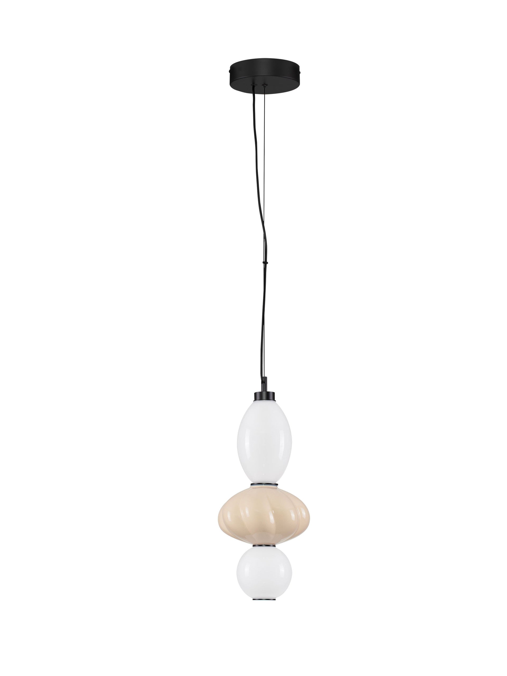 Подова лампа ONETA LED 18W 220-240V ⌀20 H252см Бежова керамика Опалово стъкло Матово черен метал