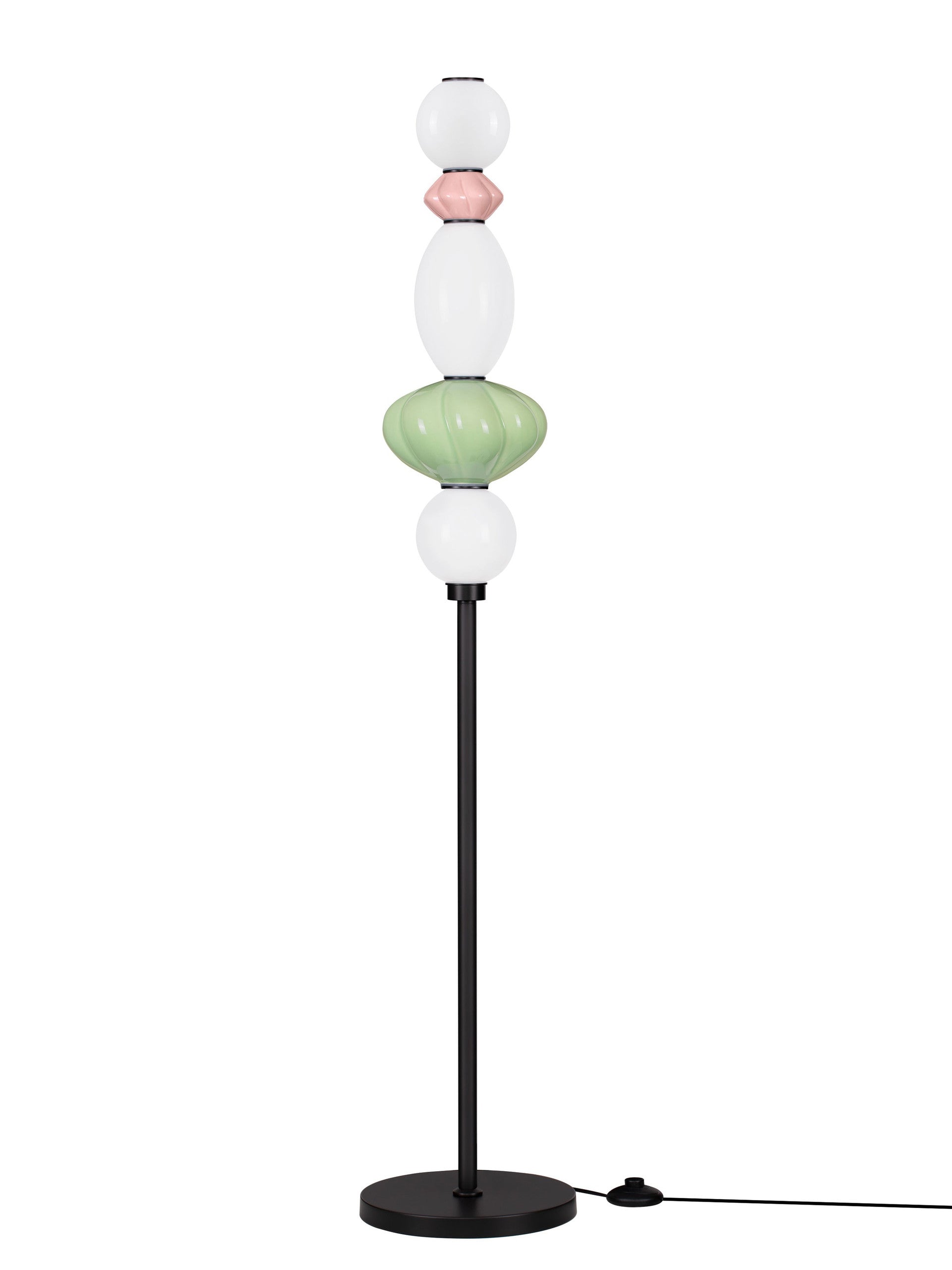 Висящо осветително тяло (пендел) ONETA LED 19W 220-240V ⌀26 H255см Розов/зелен керамика Опалово стъкло Матово черен метал