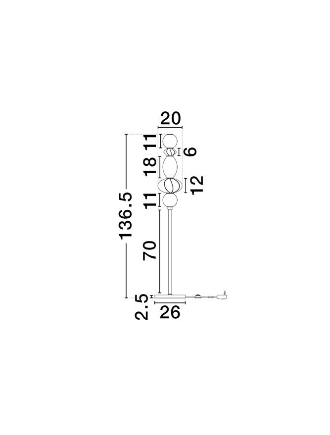 Висящо осветително тяло (пендел) ONETA LED 19W 220-240V ⌀26 H255см Розов/зелен керамика Опалово стъкло Матово черен метал
