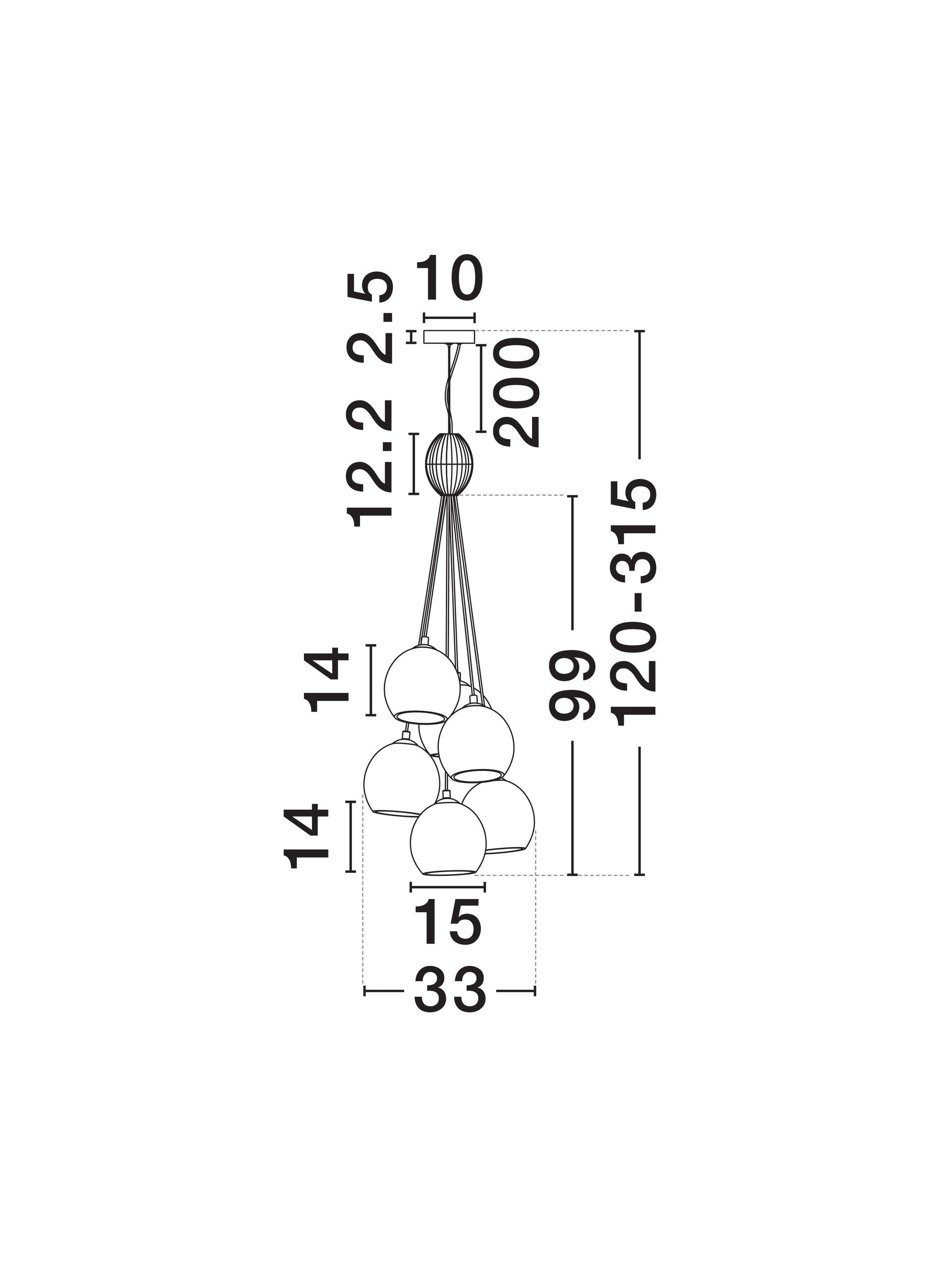 Подова лампа MELINE LED E14 6x5W Мат бял, керамика, цветно стъкло