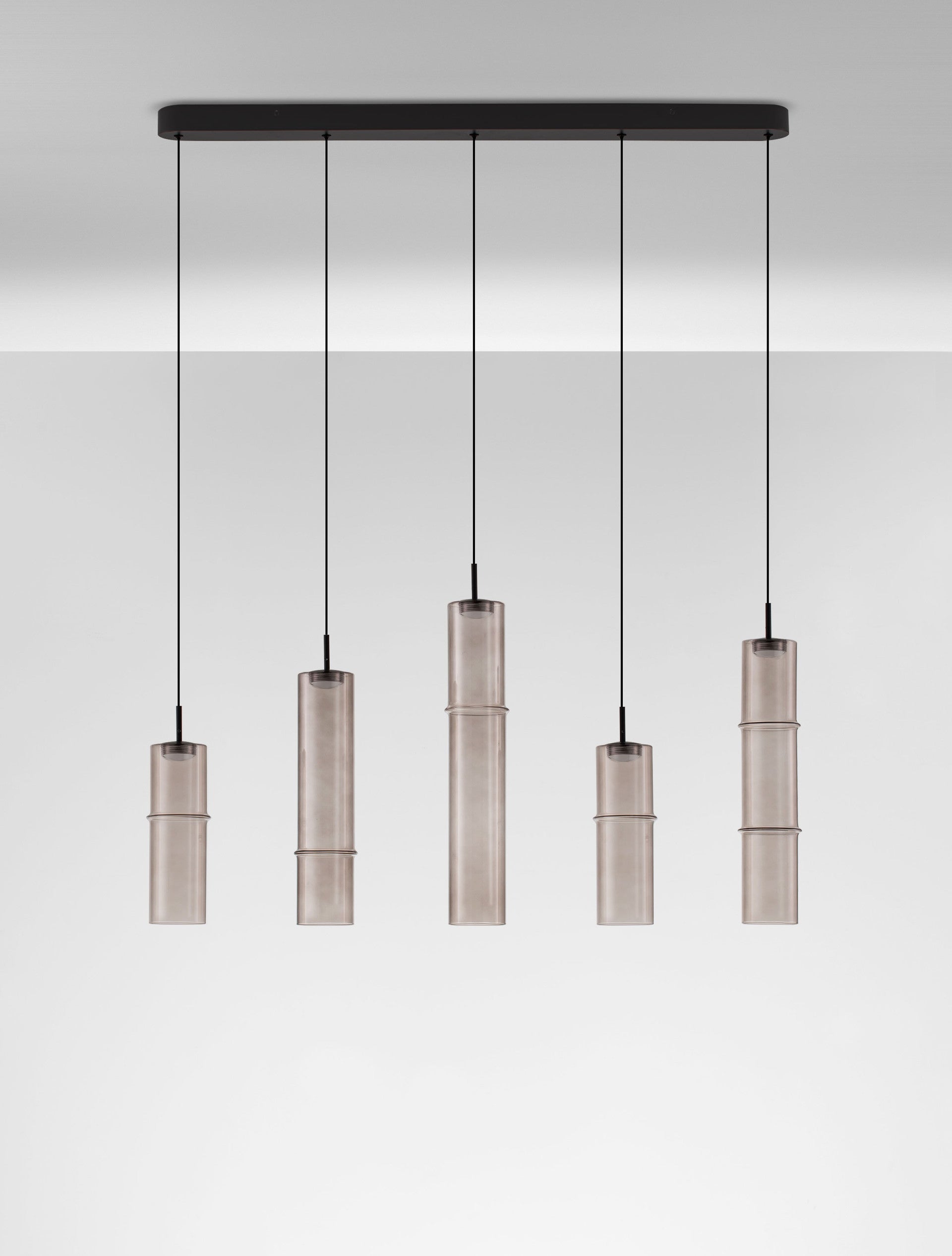 Подова лампа SANO 18W LED Димируем, матово черен метал, мока стъкло