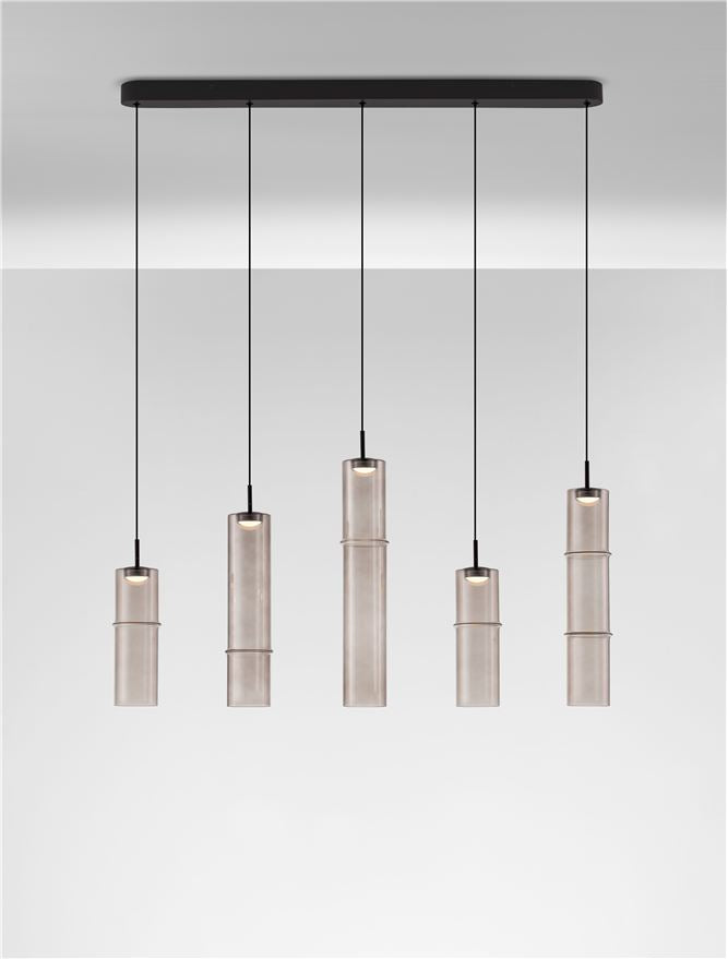 Подова лампа SANO 18W LED Димируем, матово черен метал, мока стъкло