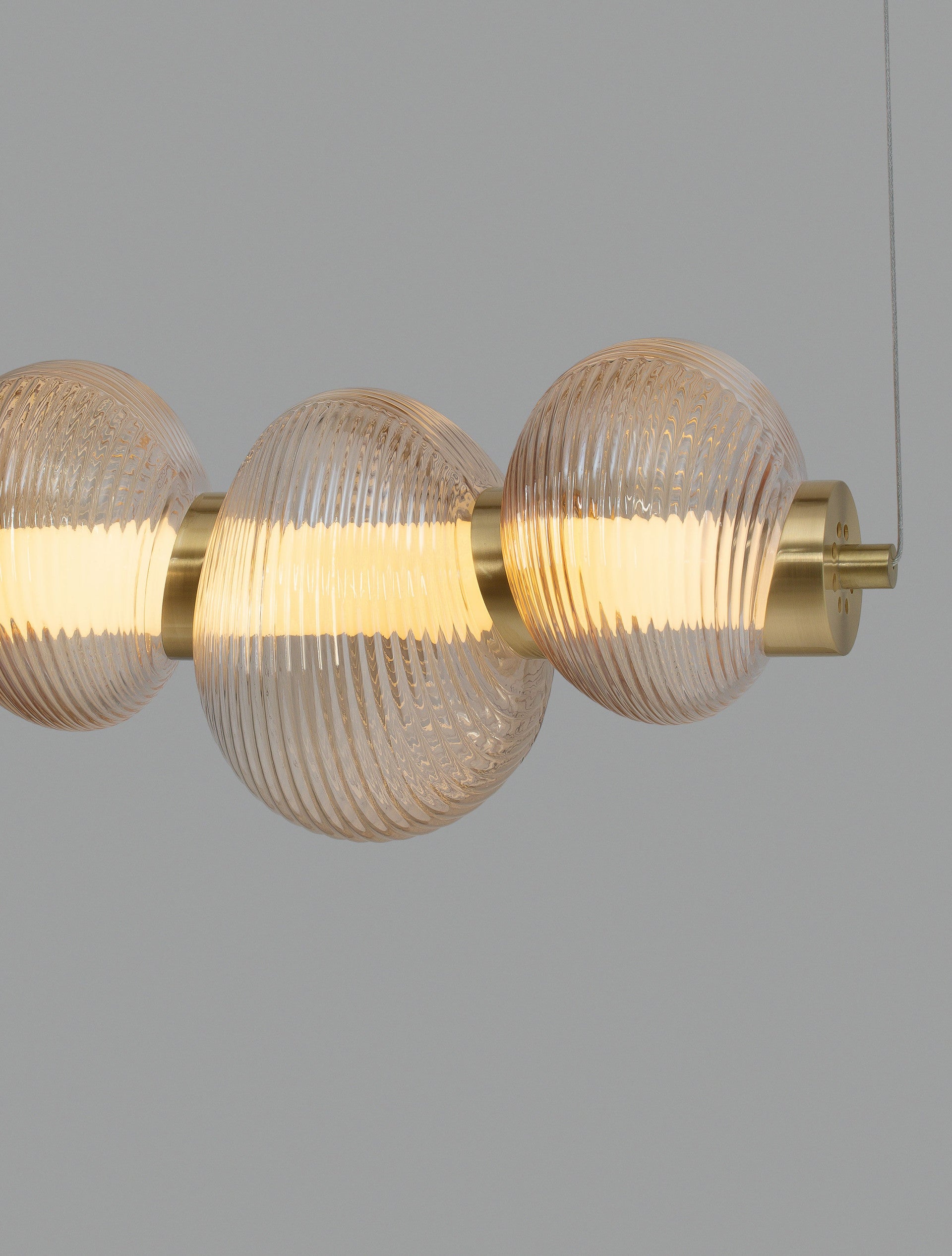 Подова лампа LEDA LED 30W 220-240V L97 W16 H221см Кехлибарено стъкло Златист метал