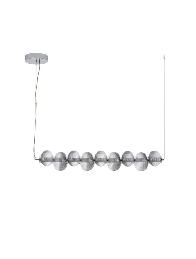 Подова лампа LEDA LED 30W 220-240V L97 W16 H221см Опушено сиво стъкло Хромиран метал