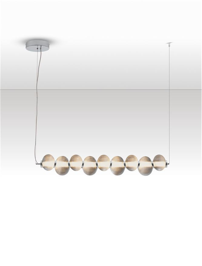 Подова лампа LEDA LED 30W 220-240V L97 W16 H221см Опушено сиво стъкло Хромиран метал