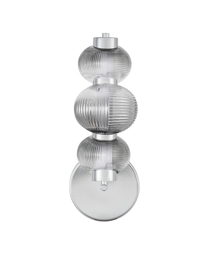 Настолна лампа LEDA LED 18W 220-240V ⌀16 W22 H42.5см Опушено сиво стъкло Хромиран метал