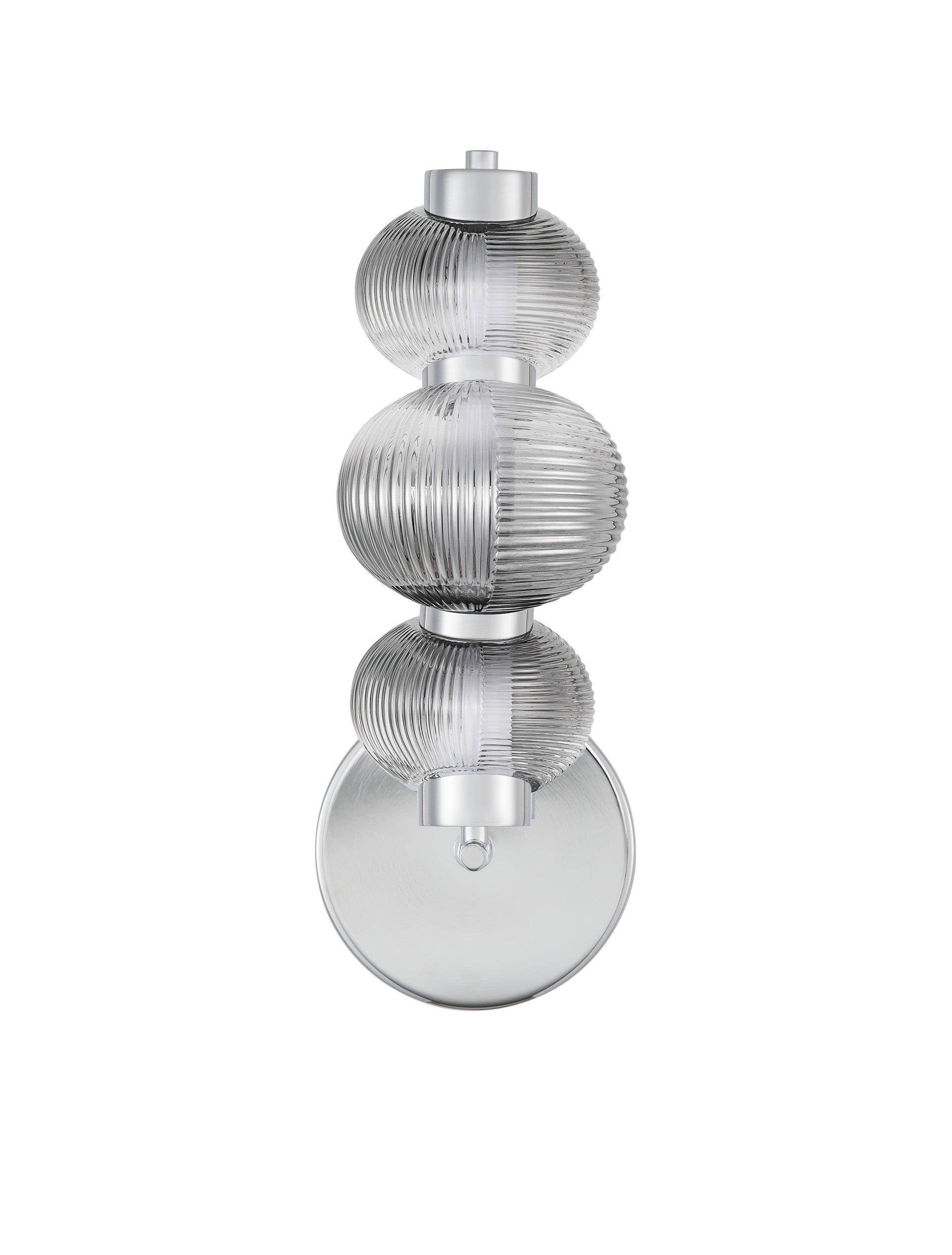 Настолна лампа LEDA LED 18W 220-240V ⌀16 Ш22 В42.5см Опушено сиво стъкло Хромиран метал