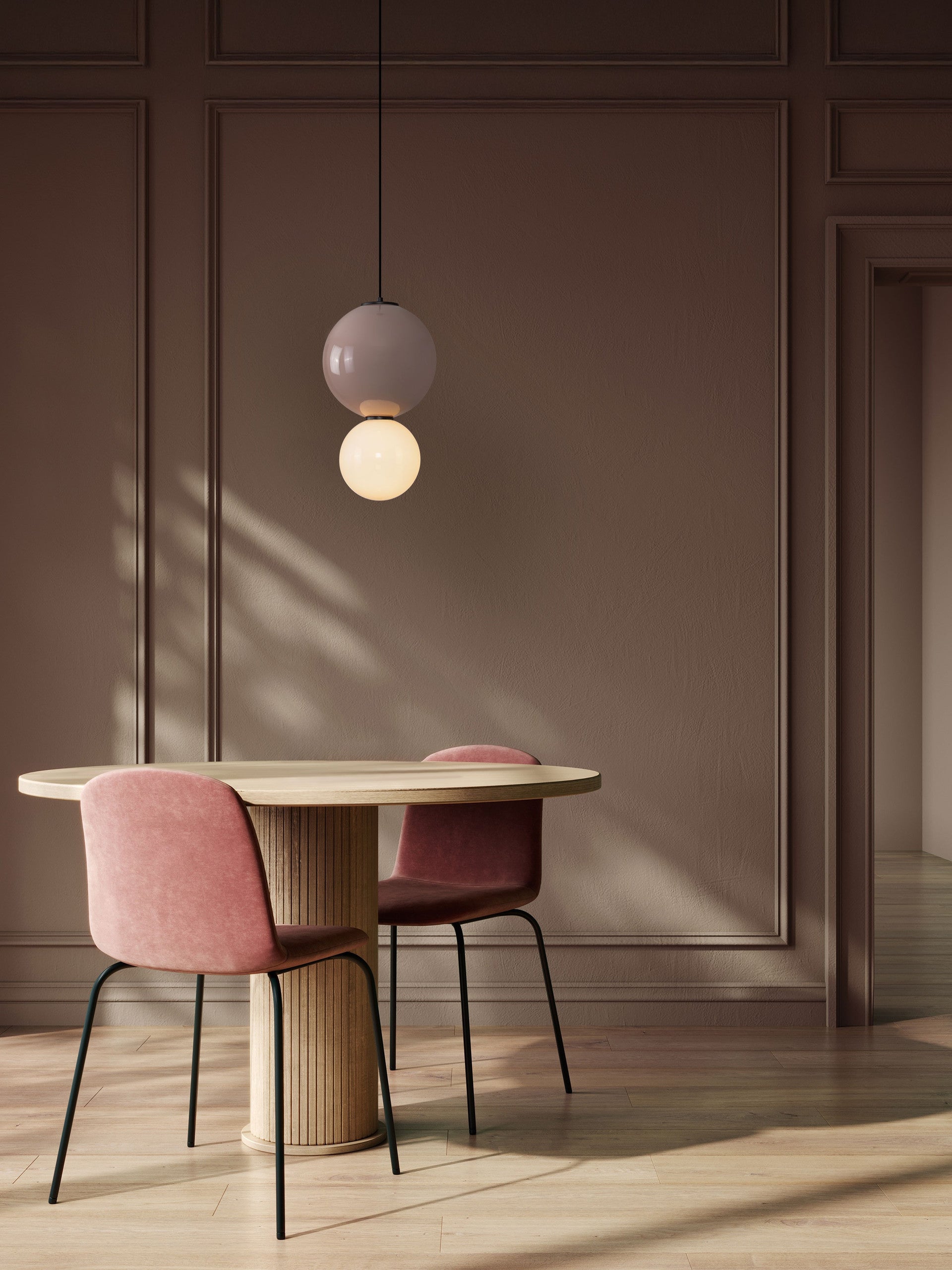 Подова лампа NOESIS LED 7W Mocha порцелан, мат черна