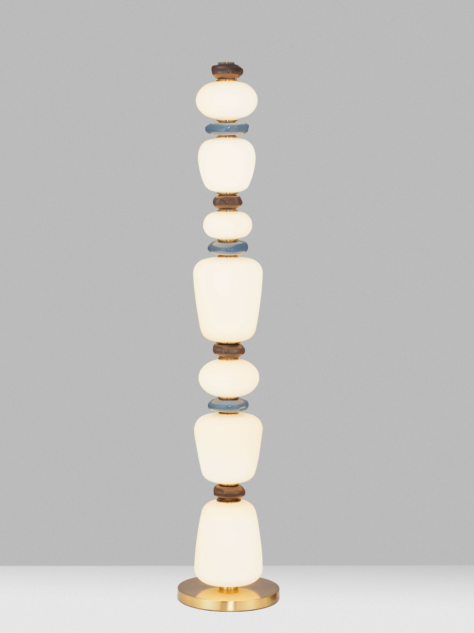 Висящо осветително тяло (пендел) PALO LED 33W Тъмно кафяв, сивосин порцелан, златисто
