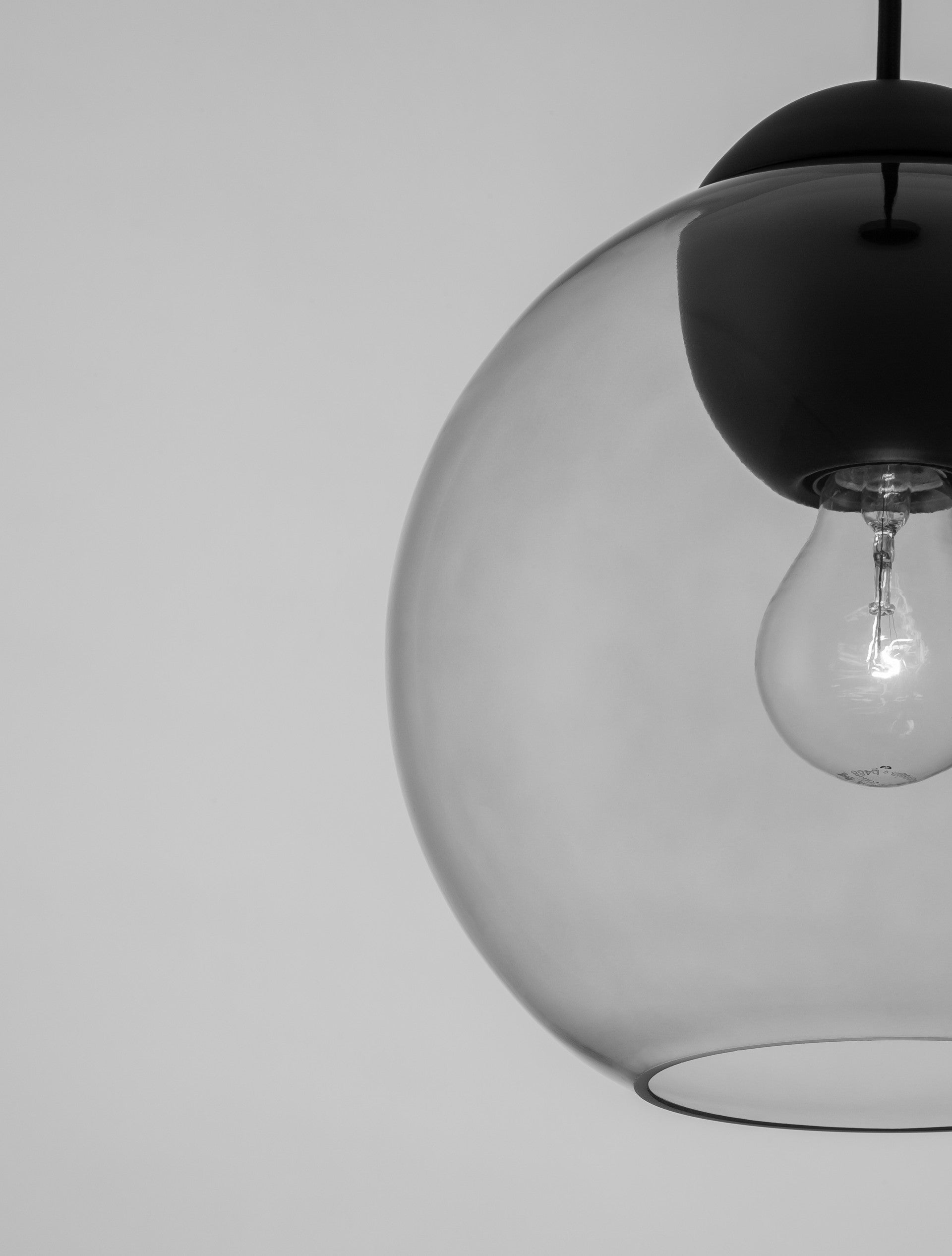 Висящо осветително тяло (пендел) MIDORI 12W E27 Матово черен Светлосиво стъкло