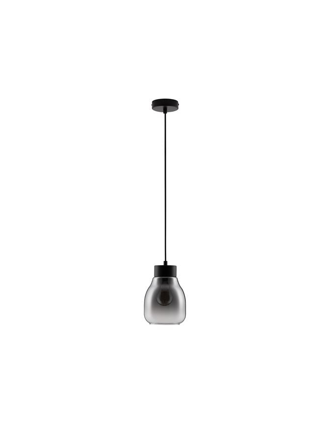 Висящо осветително тяло (пендел) BLACU 12W LED Черен метал Градиентно опушено стъкло ⌀15 H120см