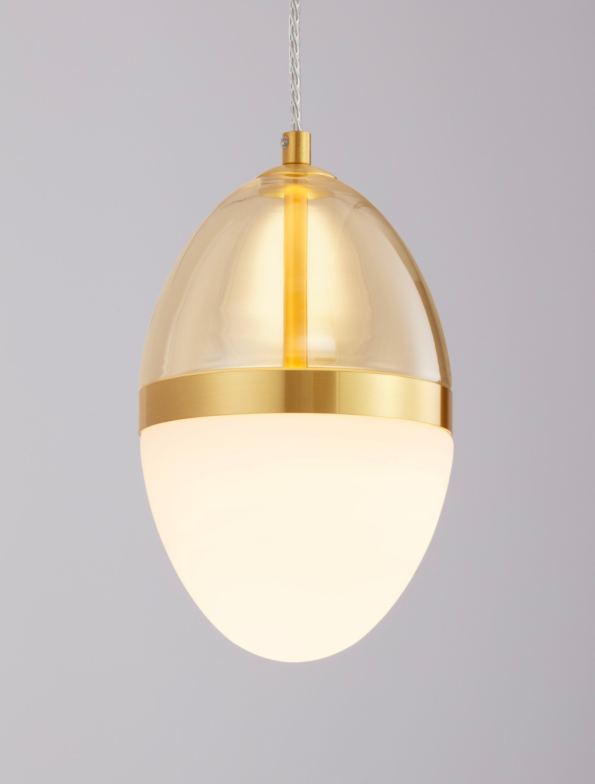 Висящо осветително тяло (пендел) EGNA 20W LED Златист метал Опалово и коняк стъкло ⌀15 H120см