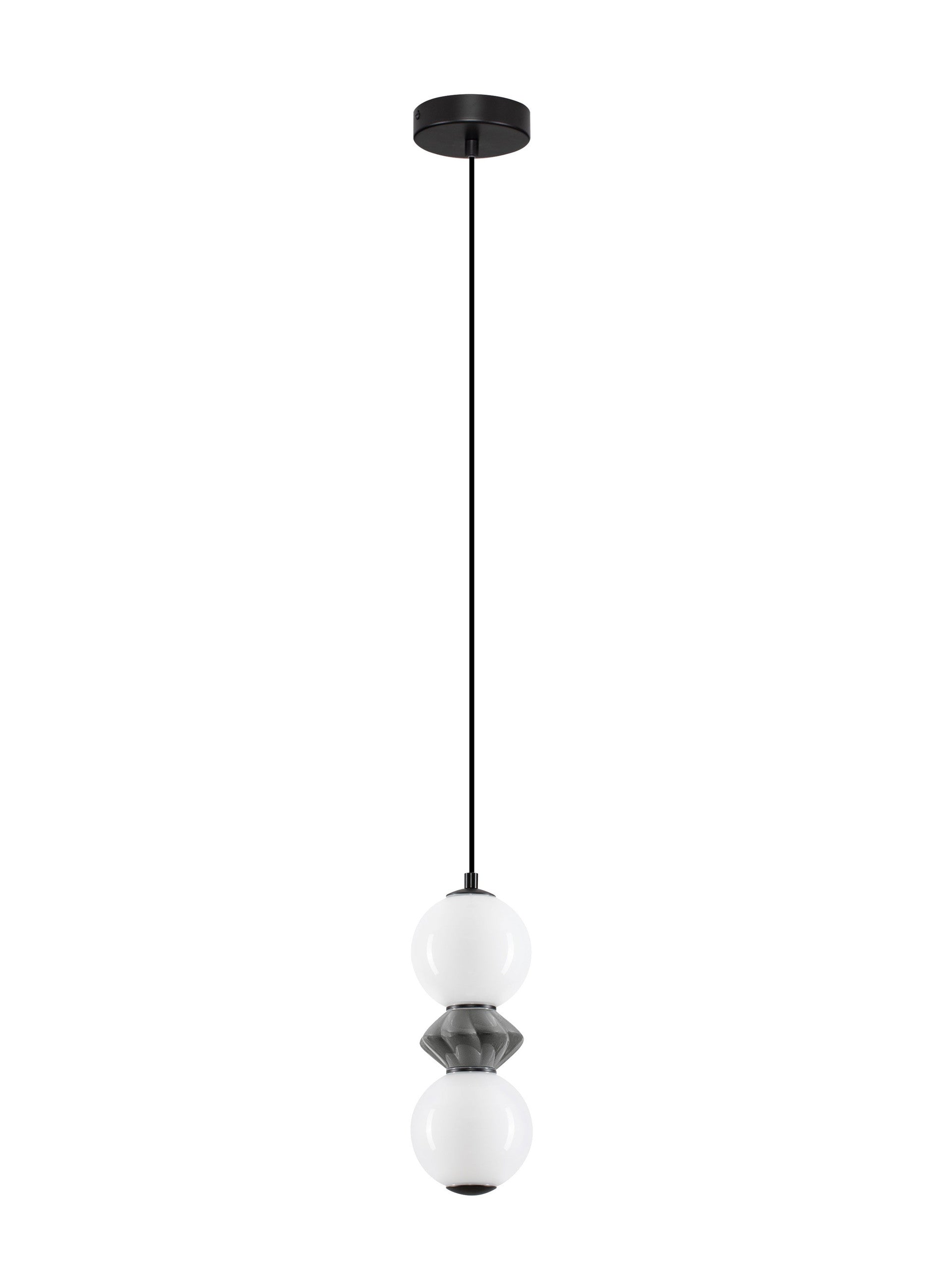 Подова лампа PALLINA LED 10W 220-240V ⌀12 H238см Тъмно сива керамика Опалово стъкло Матово черен метал