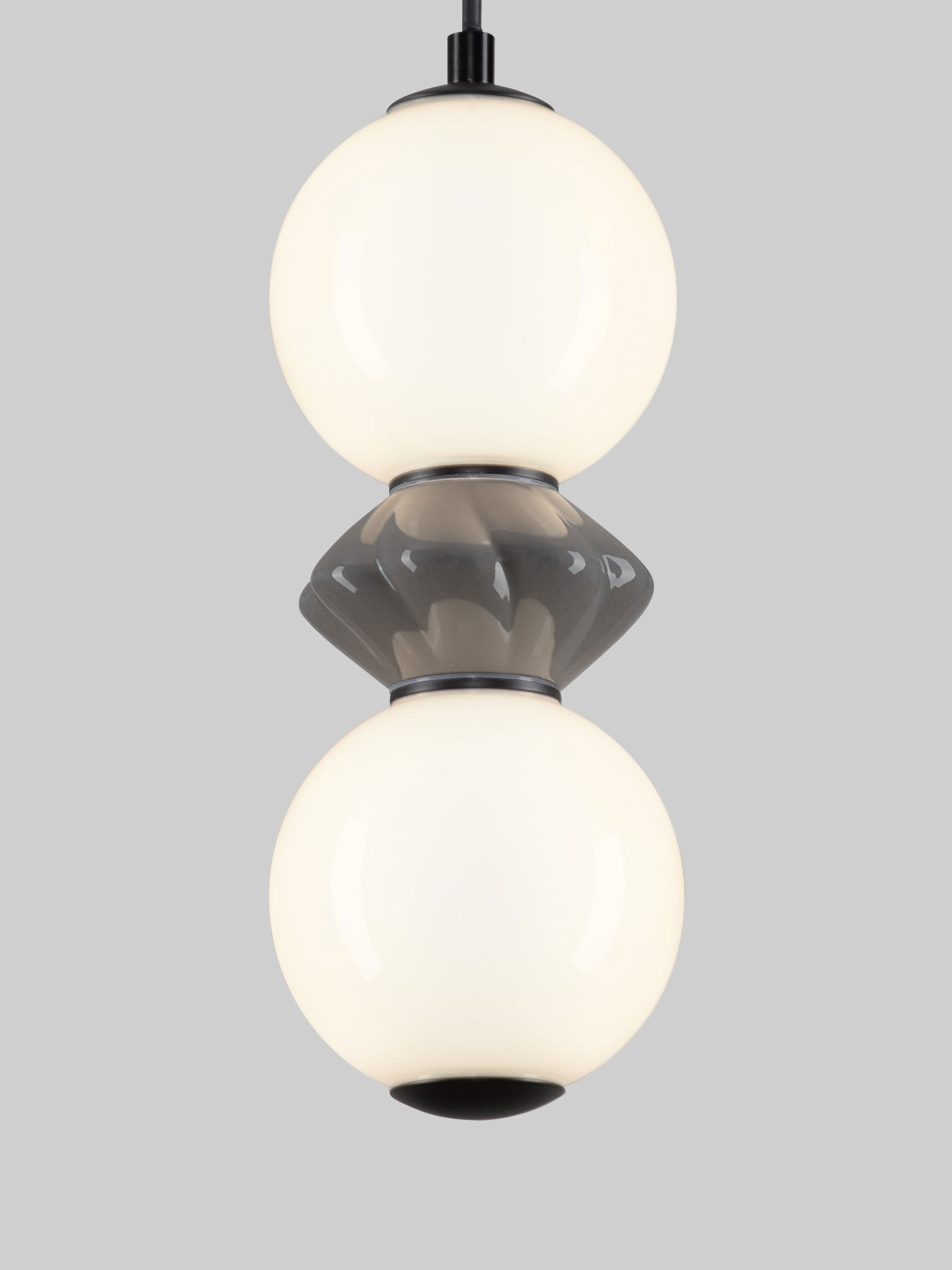 Подова лампа PALLINA LED 10W 220-240V ⌀12 H238см Тъмно сива керамика Опалово стъкло Матово черен метал