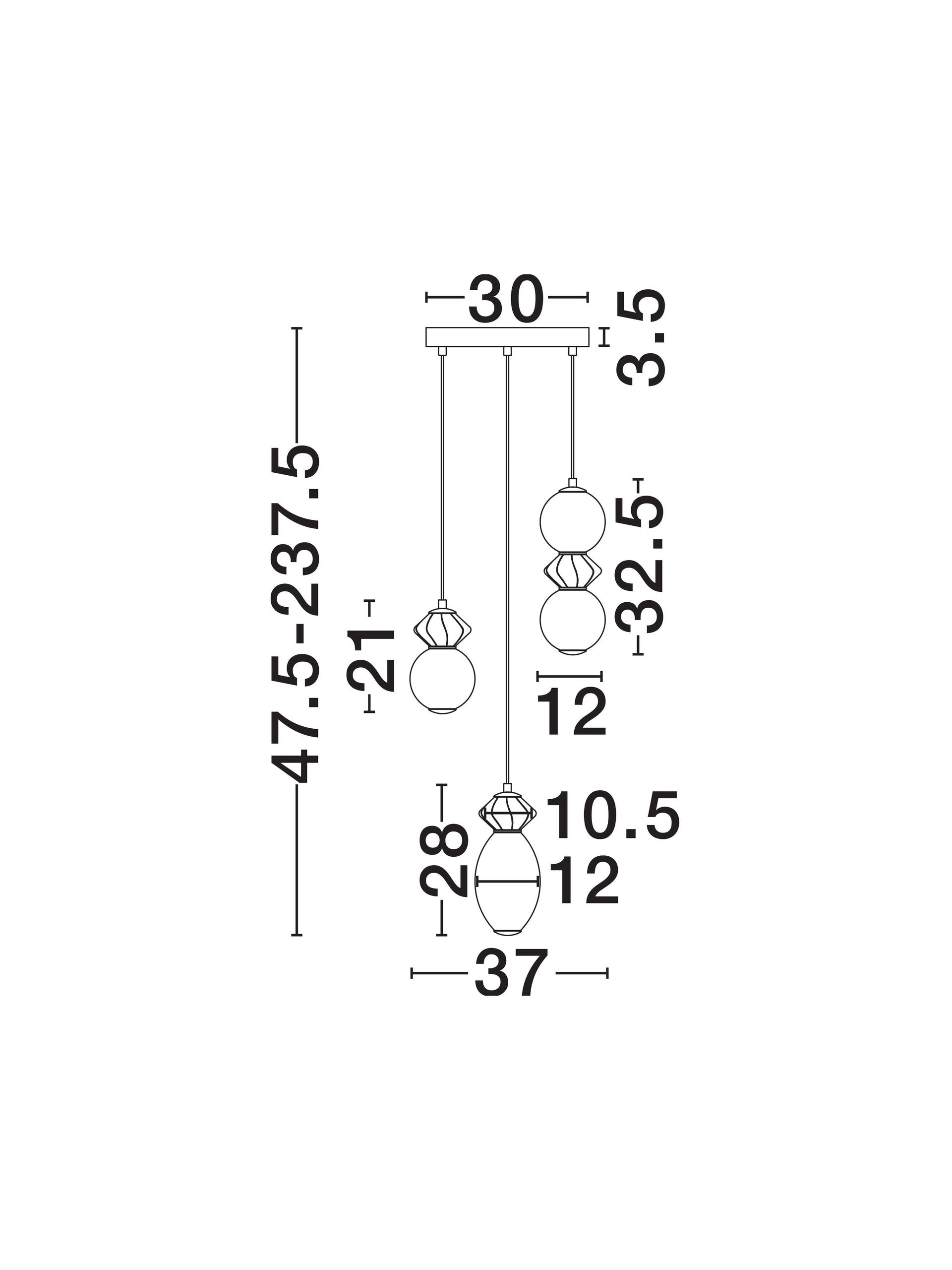 Подова лампа PALLINA LED 20W 220-240V ⌀37 H237.5см Кафява, Светло и тъмно сива керамика Опалово стъкло Матово черен метал