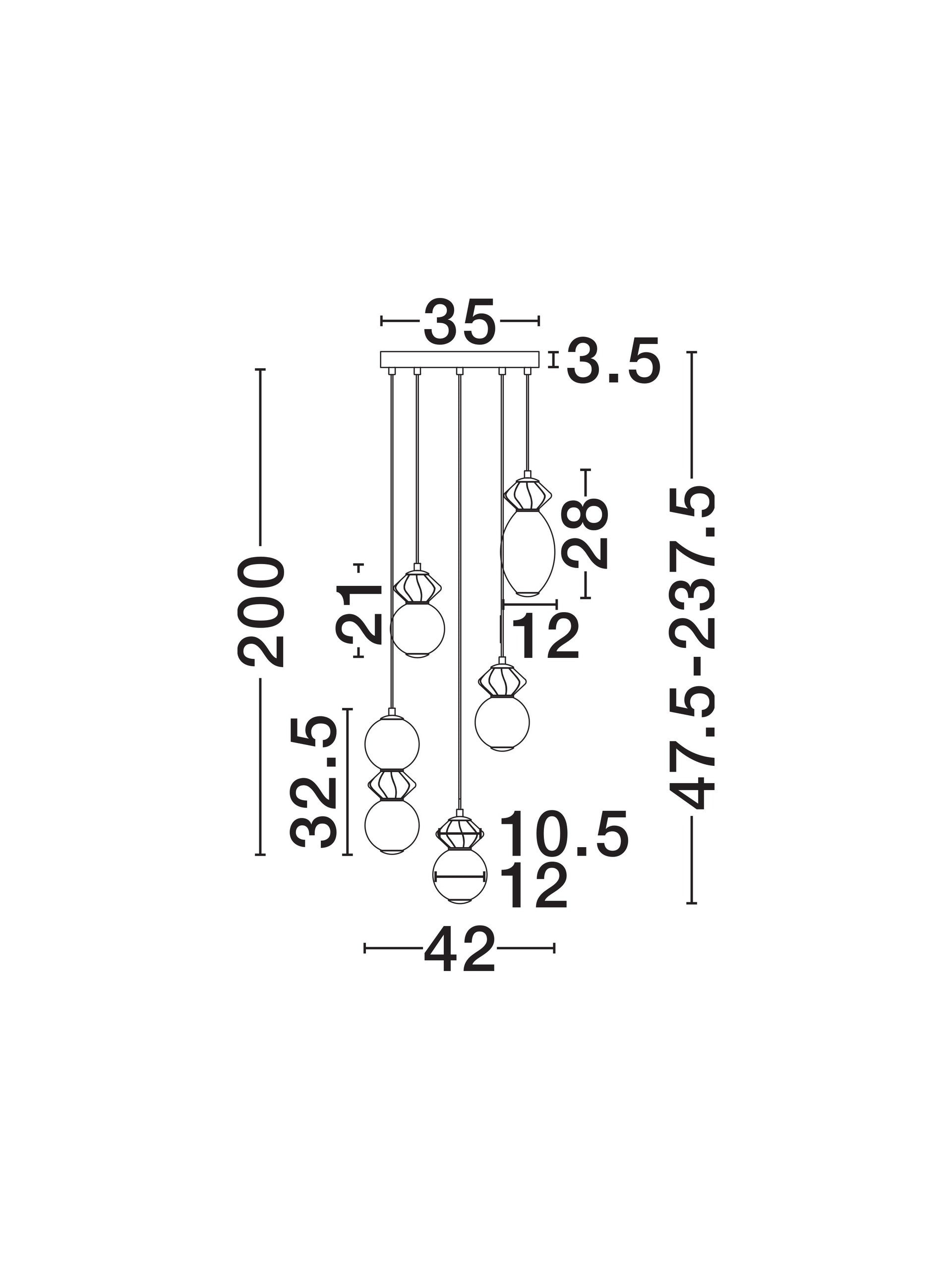 Подова лампа PALLINA LED 28W 220-240V ⌀42 H237.5см Кафяв, Светлосив и Тъмносив керамичен опал стъкло, Матово черен метал