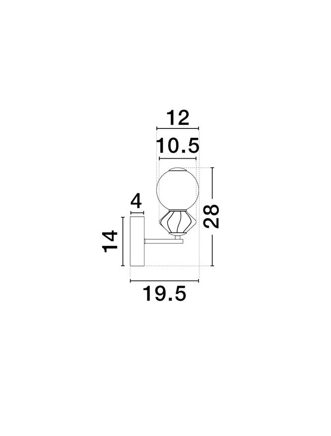 Настолна лампа PALLINA LED 6W 220-240V ⌀12 W19.5 H28см Светло сива керамика Опалово стъкло Матово черен метал