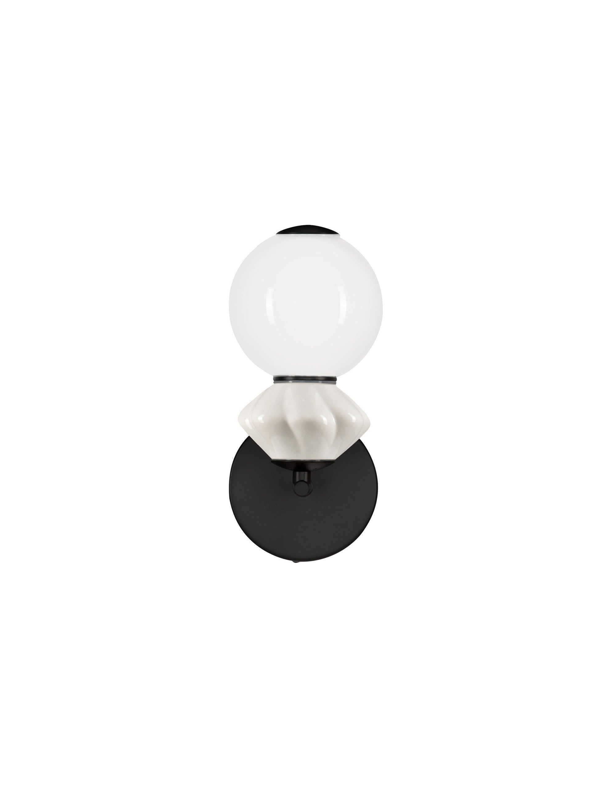 Настолна лампа PALLINA LED 6W 220-240V ⌀12 W19.5 H28см Светло сива керамика Опалово стъкло Матово черен метал