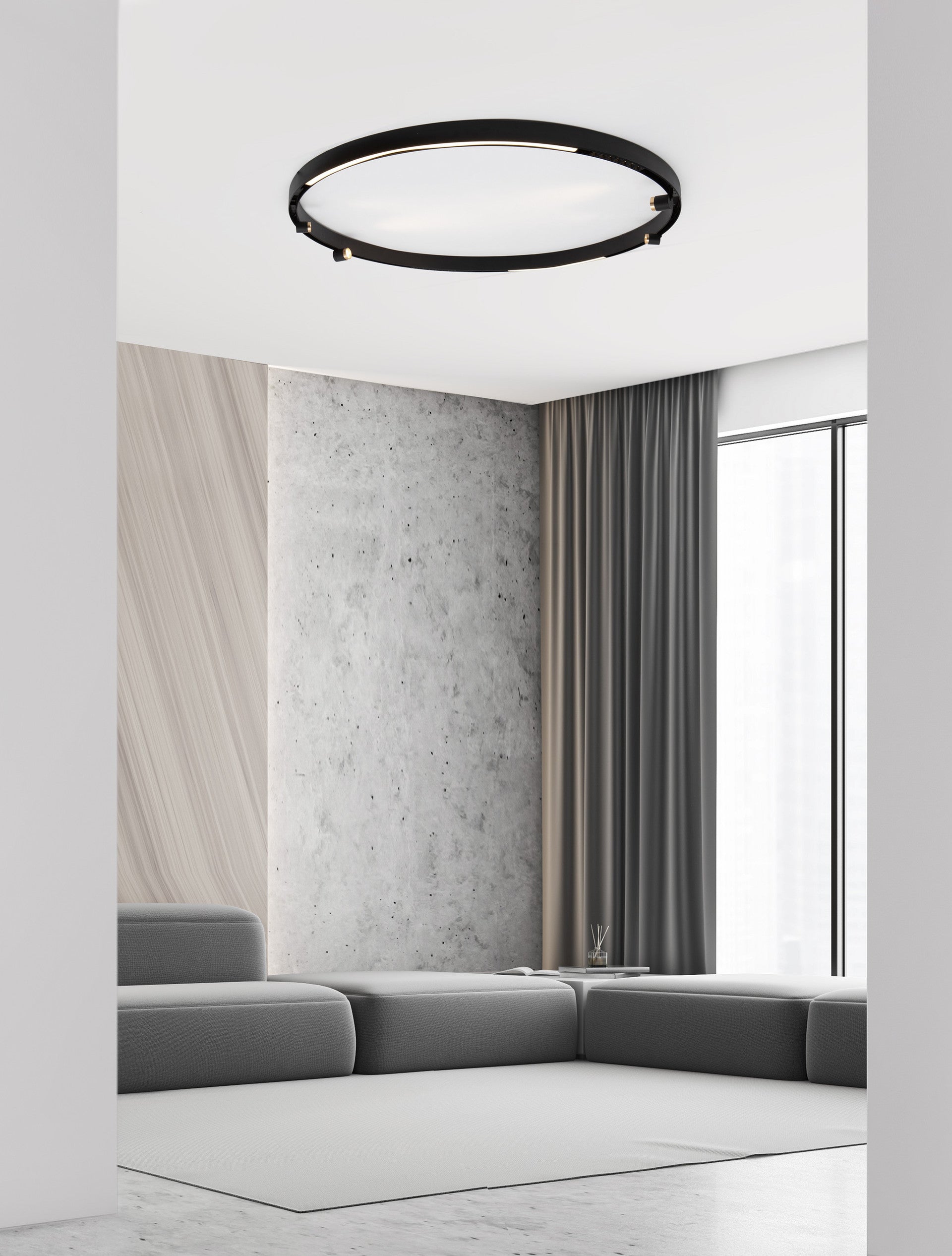 LED спот BREDA Пясъчно черен алуминий Кръг D150