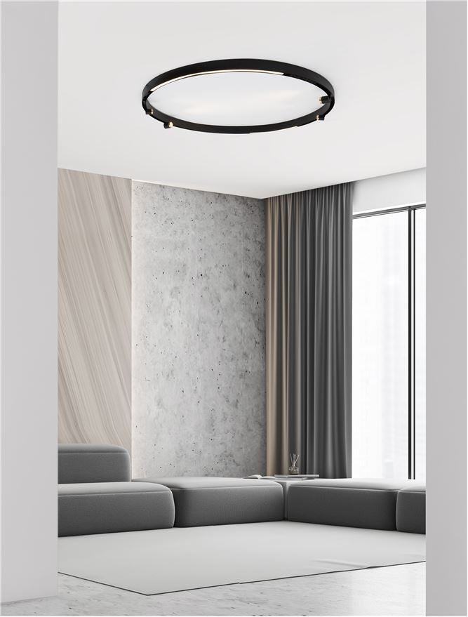 LED спот BREDA Пясъчно черен алуминий Кръг D150