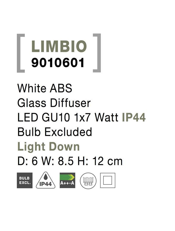 Външен аплик LIMBIO LED GU10 1x10W Бял ABS