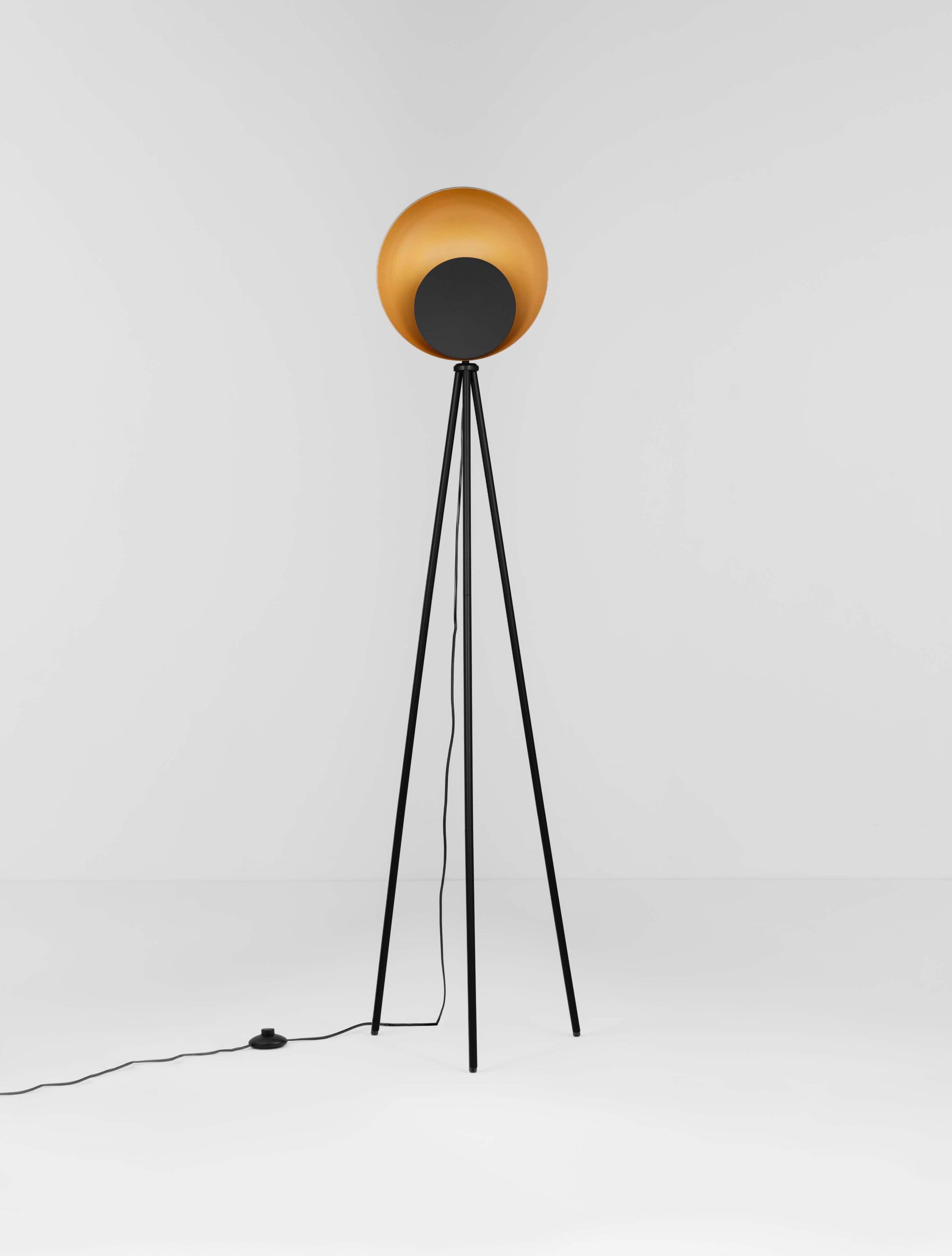 Висящо осветително тяло (пендел) KITRO 12W LED Матово черен метал и злато