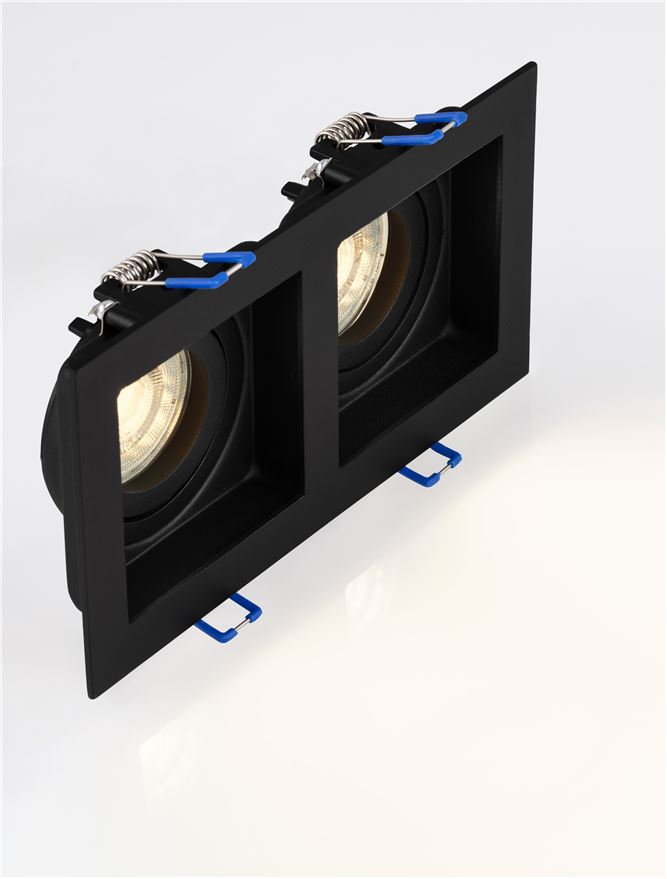 Техническо осветление EIRIAM 2xMR16 50W Пясъчно черен леят алуминий и желязо L18.5 W10 H4см