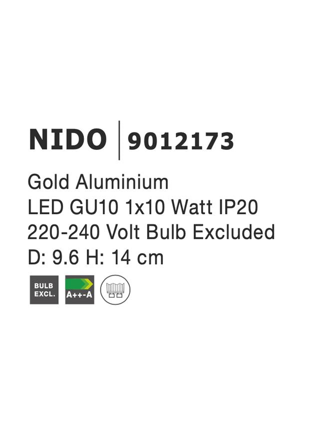 Техническо осветление NIDO GU10 Златист матов алуминий